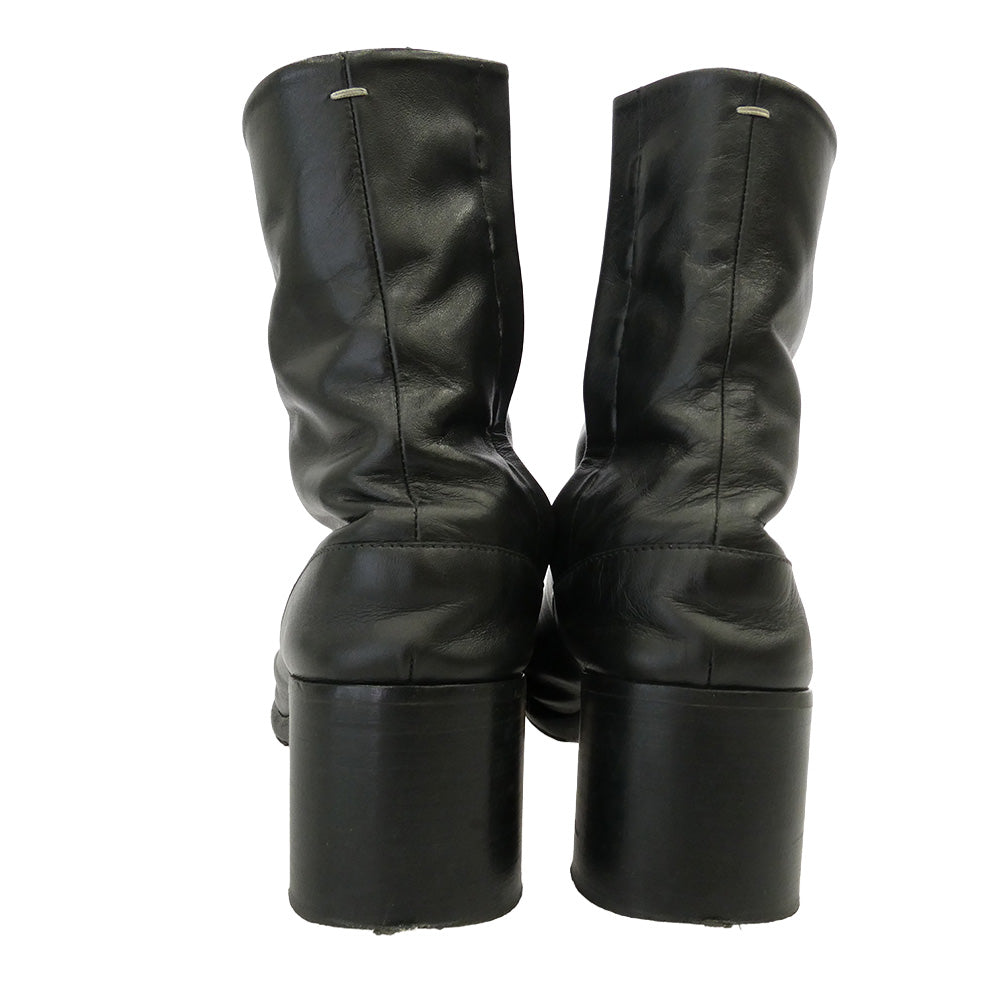 MAISON MARGIELA メゾンマルジェラ S57WU0132 Tabi 足袋 タビ レザー ヒール ブーツ ブラック系 41【中古】