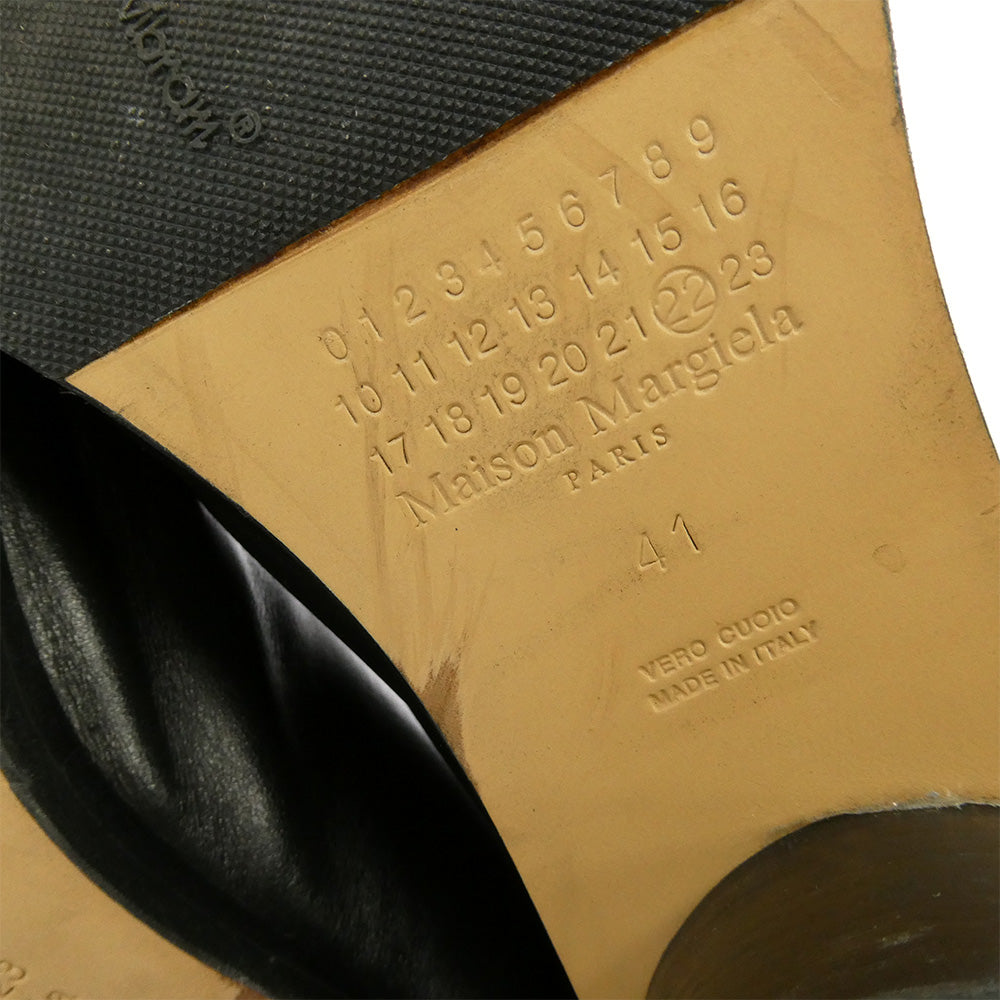 MAISON MARGIELA メゾンマルジェラ S57WU0132 Tabi 足袋 タビ レザー ヒール ブーツ ブラック系 41【中古】