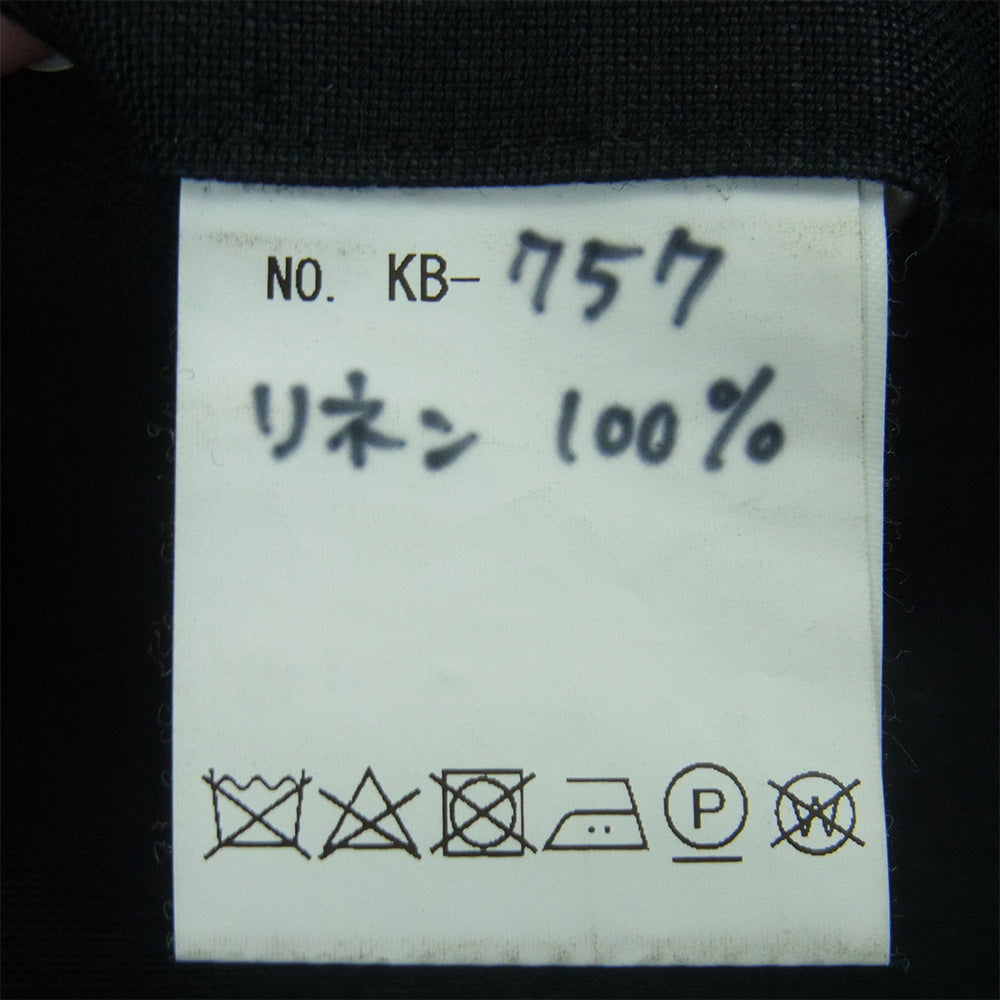 ヒッチマントラウザーズクラブ KB-757 Bespoke trousers ビスポークトラウザーズ リネン パンツ ブラック系 46【中古】