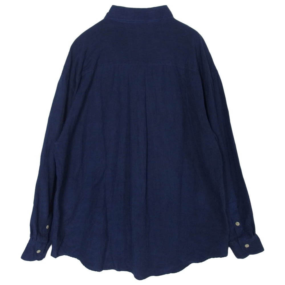 フィズ 90s シルク100％ 長袖シャツ ネイビー系 L【中古】