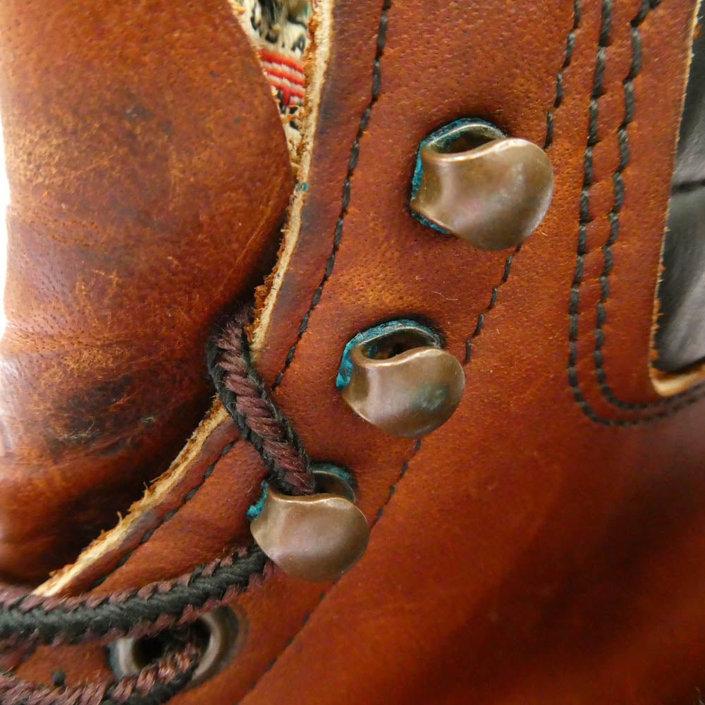 RED WING レッドウィング 204 刺繍羽タグ スーパーソール モックトゥ ワークブーツ ブラウン系 US9E【中古】