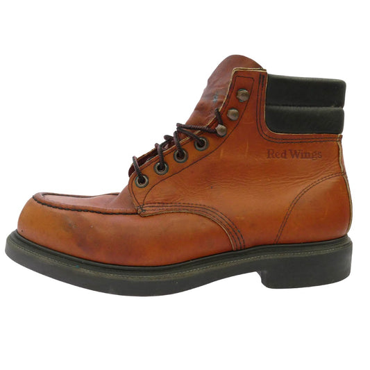 RED WING レッドウィング 204 刺繍羽タグ スーパーソール モックトゥ ワークブーツ ブラウン系 US9E【中古】