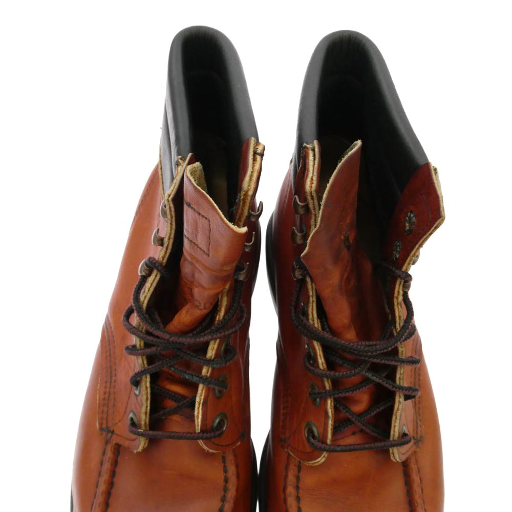 RED WING レッドウィング 204 刺繍羽タグ スーパーソール モックトゥ ワークブーツ ブラウン系 US9E【中古】