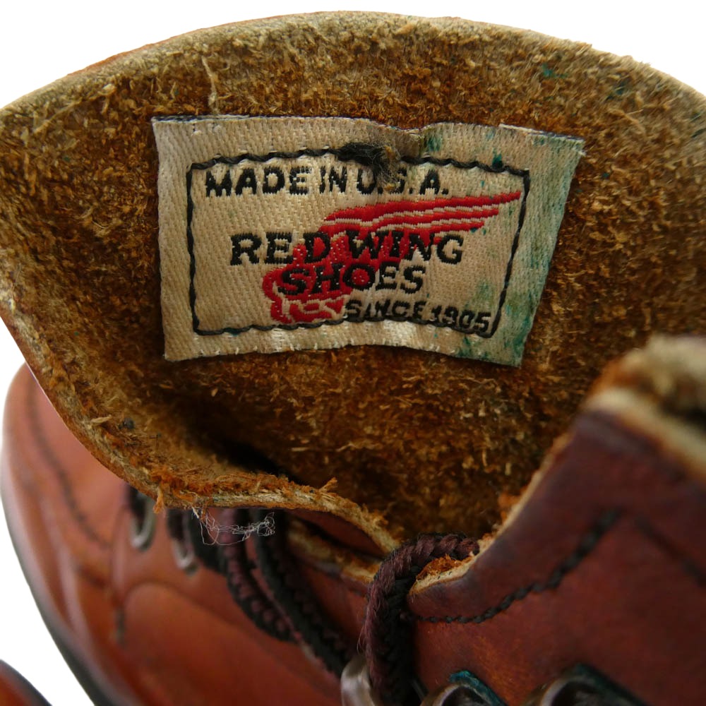 RED WING レッドウィング 204 刺繍羽タグ スーパーソール モックトゥ ワークブーツ ブラウン系 US9E【中古】