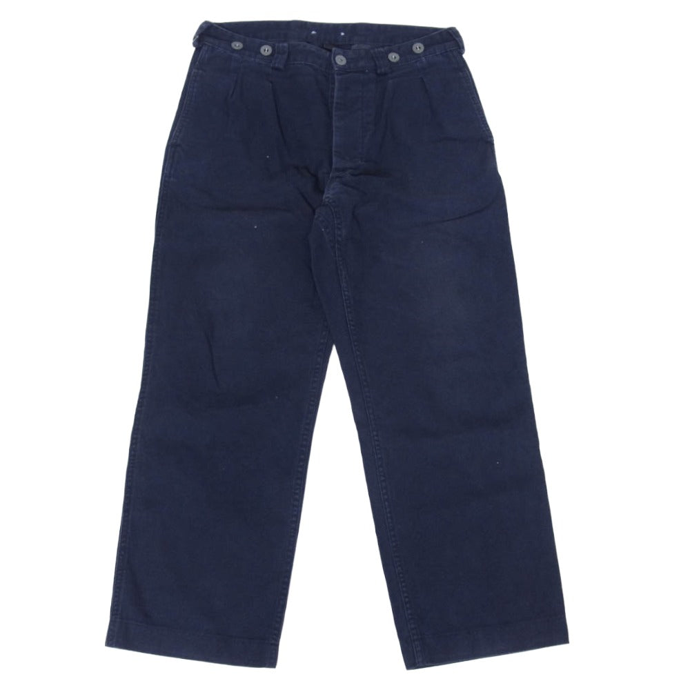 Nigel Cabourn ナイジェルケーボン 8011150000 FOUR PLEAT PANT ダック地 2タック パンツ ネイビー系 32【中古】