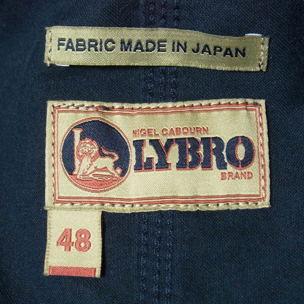 Nigel Cabourn ナイジェルケーボン Lybro ライブロ デニム切替 モールスキン ジップアップ ジャケット インディゴブルー系 48【中古】