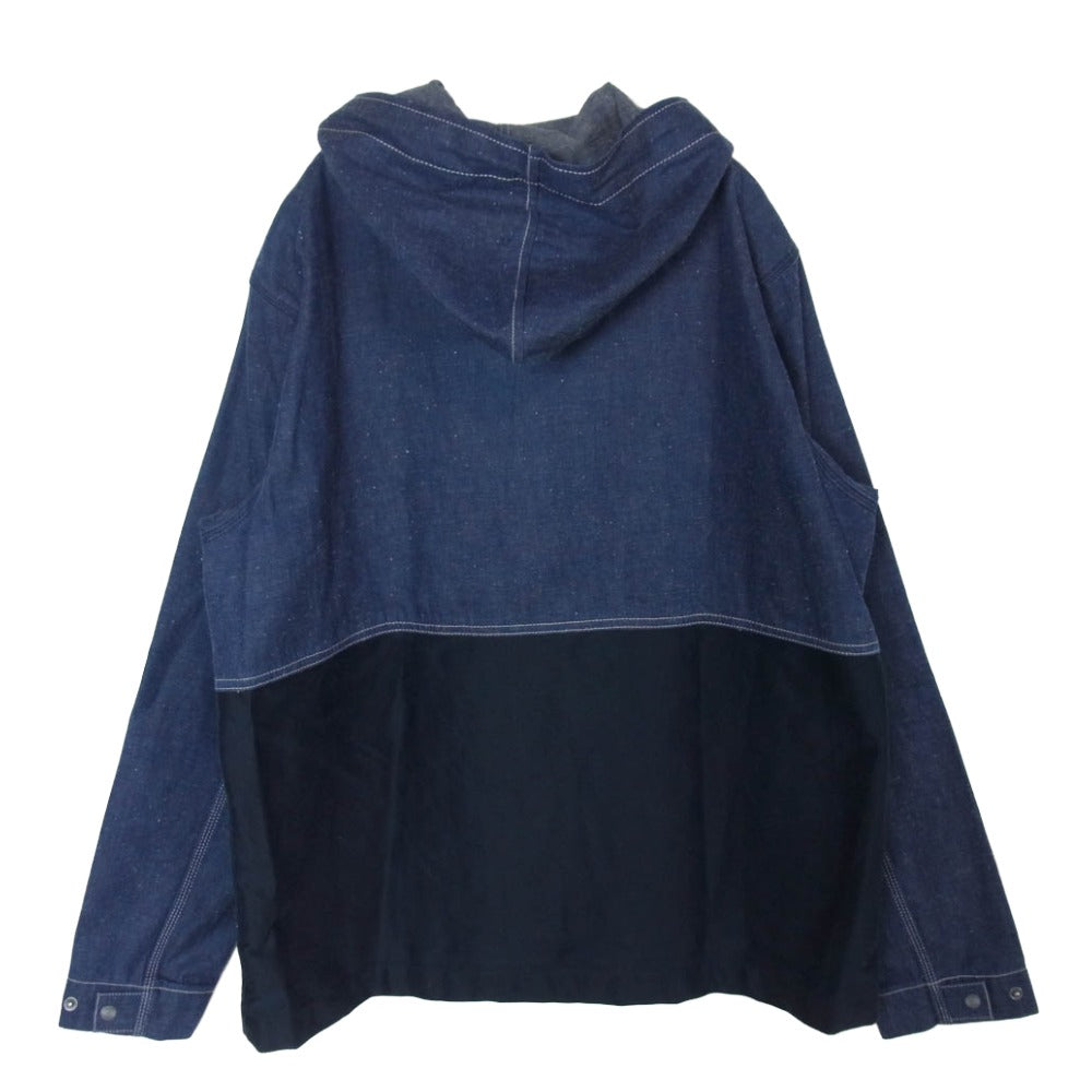 Nigel Cabourn ナイジェルケーボン 8039-13-30030 LYBRO Hooded Chore Jacket ライブロ デニム切替 モールスキン フーデッド チョア ジャケット インディゴブルー系 48【中古】