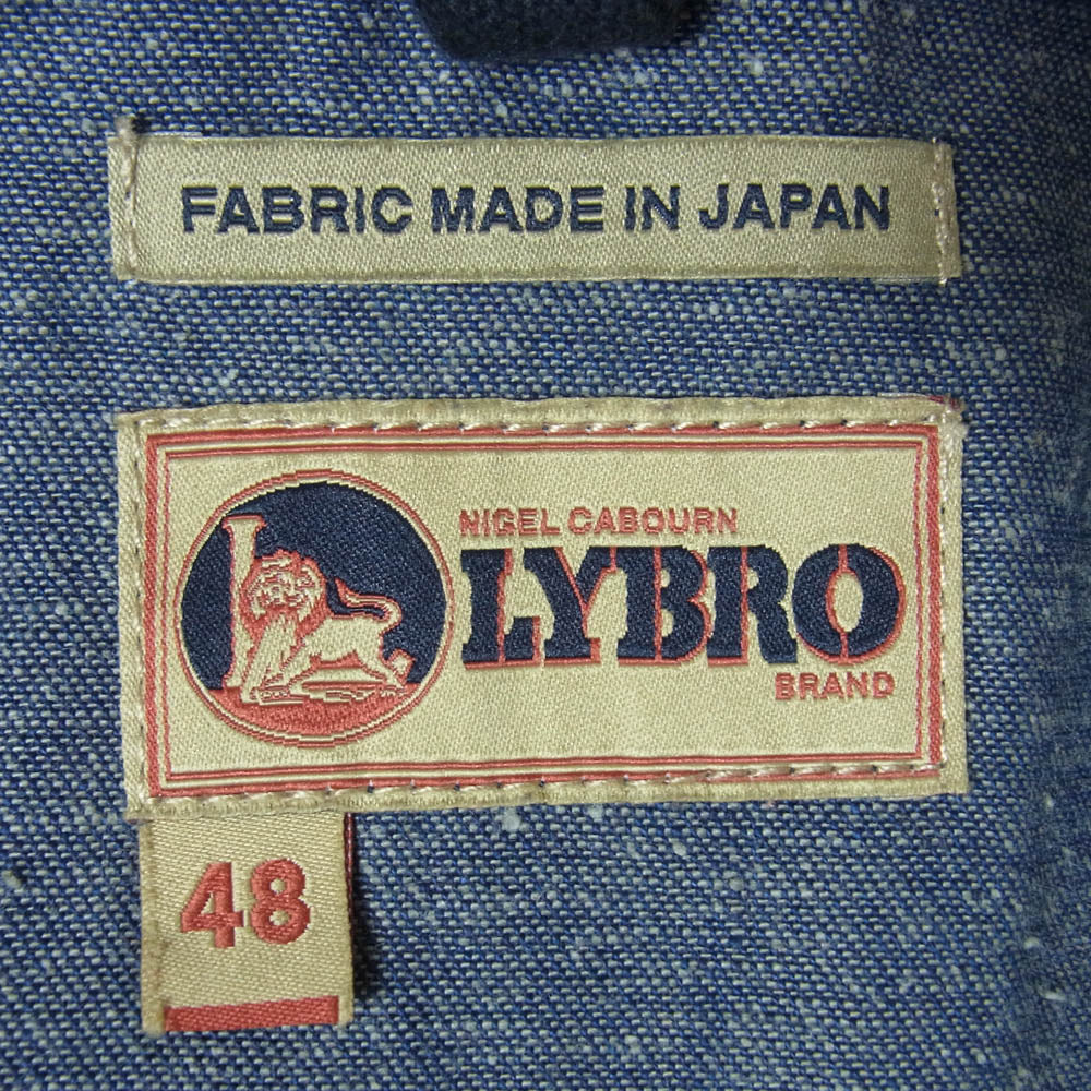 Nigel Cabourn ナイジェルケーボン 8039-13-30030 LYBRO Hooded Chore Jacket ライブロ デニム切替 モールスキン フーデッド チョア ジャケット インディゴブルー系 48【中古】