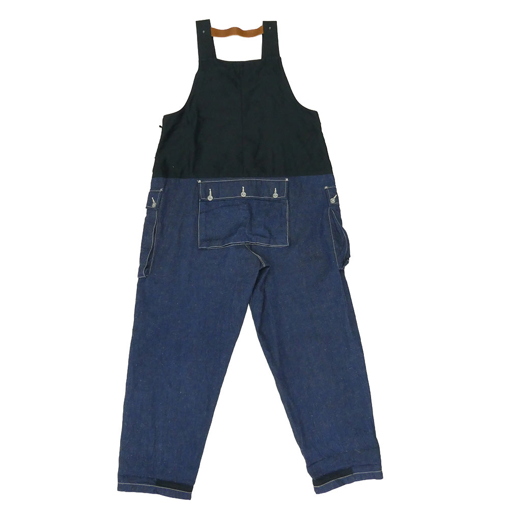 Nigel Cabourn ナイジェルケーボン 8039-13-50530 LYBRO NAVAL DUNGAREE SPLIT デニム切替 モールスキン オーバーオール インディゴブルー系 50【中古】