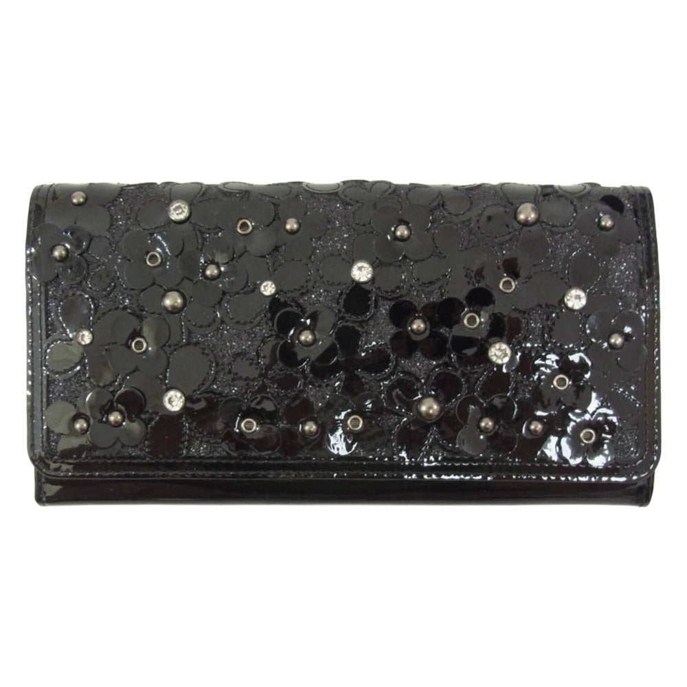 ANTEPRIMA アンテプリマ 10857-10 フォラータ2 長財布 ウォレット ブラック ブラック系【極上美品】【中古】