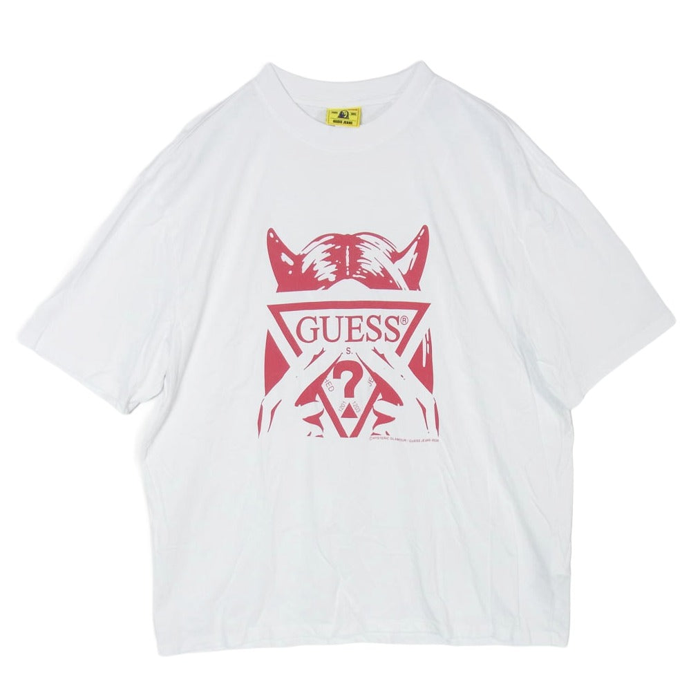 HYSTERIC GLAMOUR ヒステリックグラマー Guess ゲス × GUESS JEANS Icon Tee ゲスジーンズ アイコン 半袖 Tシャツ ホワイト系 S【中古】