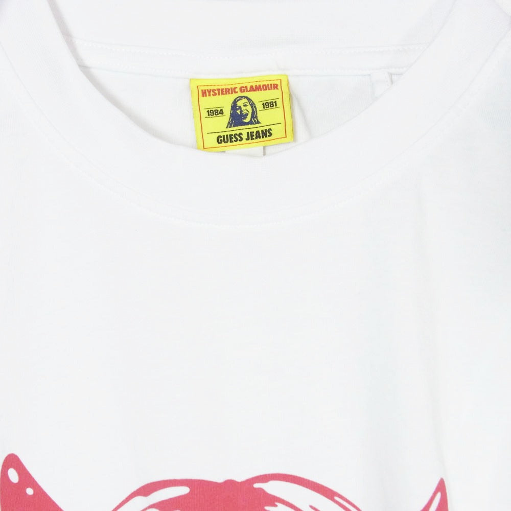 HYSTERIC GLAMOUR ヒステリックグラマー Guess ゲス × GUESS JEANS Icon Tee ゲスジーンズ アイコン 半袖 Tシャツ ホワイト系 S【中古】