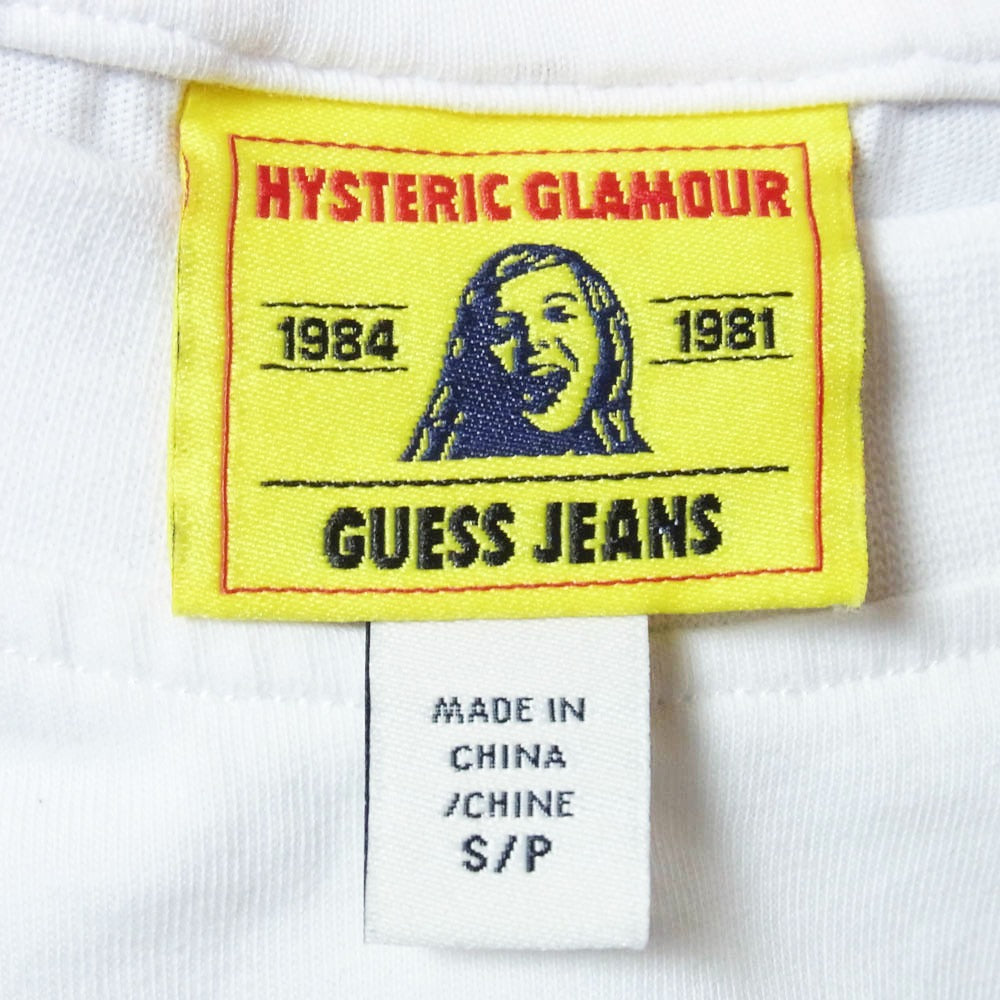 HYSTERIC GLAMOUR ヒステリックグラマー Guess ゲス × GUESS JEANS Icon Tee ゲスジーンズ アイコン 半袖 Tシャツ ホワイト系 S【中古】
