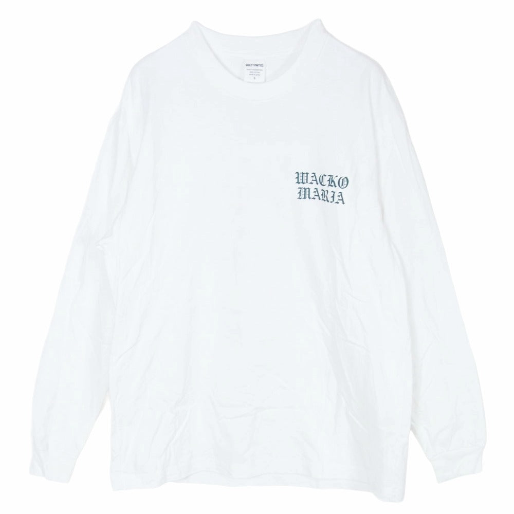 WACKO MARIA ワコマリア 26SS WASHED HEAVY WEIGHT CREW NECK LONG SLEEVE T-SHIRT TYPE-2 マリア バックプリント 長袖 Ｔシャツ ホワイト系 S【中古】