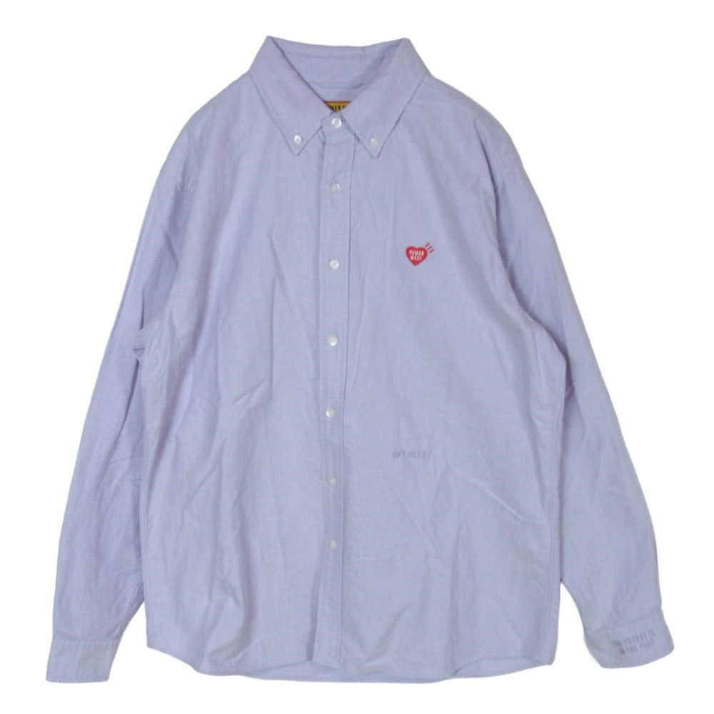 HUMAN MADE ヒューマンメイド 25AW HM30SH005 OXFORD BD L/S SHIRT オックスフォード ボタンダウン ロングスリーブ 長袖 シャツ パープル系 L【中古】