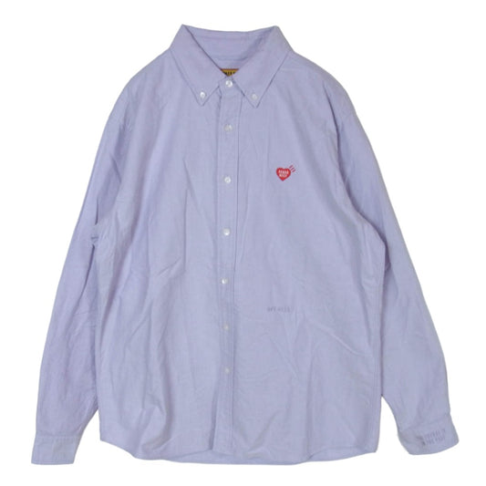 HUMAN MADE ヒューマンメイド 25AW HM30SH005 OXFORD BD L/S SHIRT オックスフォード ボタンダウン ロングスリーブ 長袖 シャツ パープル系 L【中古】