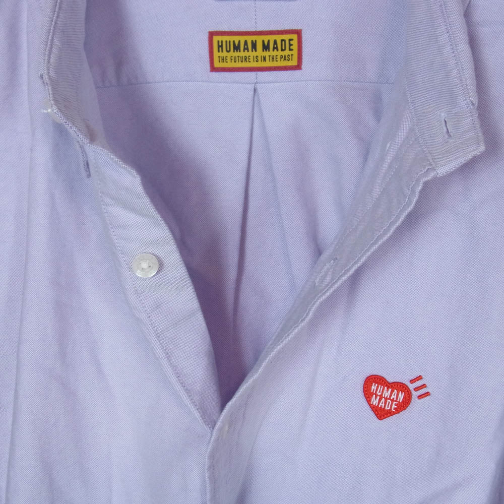 HUMAN MADE ヒューマンメイド 25AW HM30SH005 OXFORD BD L/S SHIRT オックスフォード ボタンダウン ロングスリーブ 長袖 シャツ パープル系 L【中古】