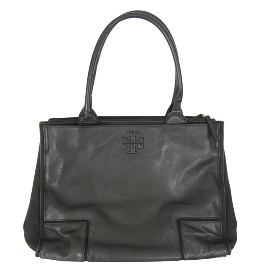 Tory Burch トリーバーチ レザー トート ハンド バッグ ブラック系【中古】
