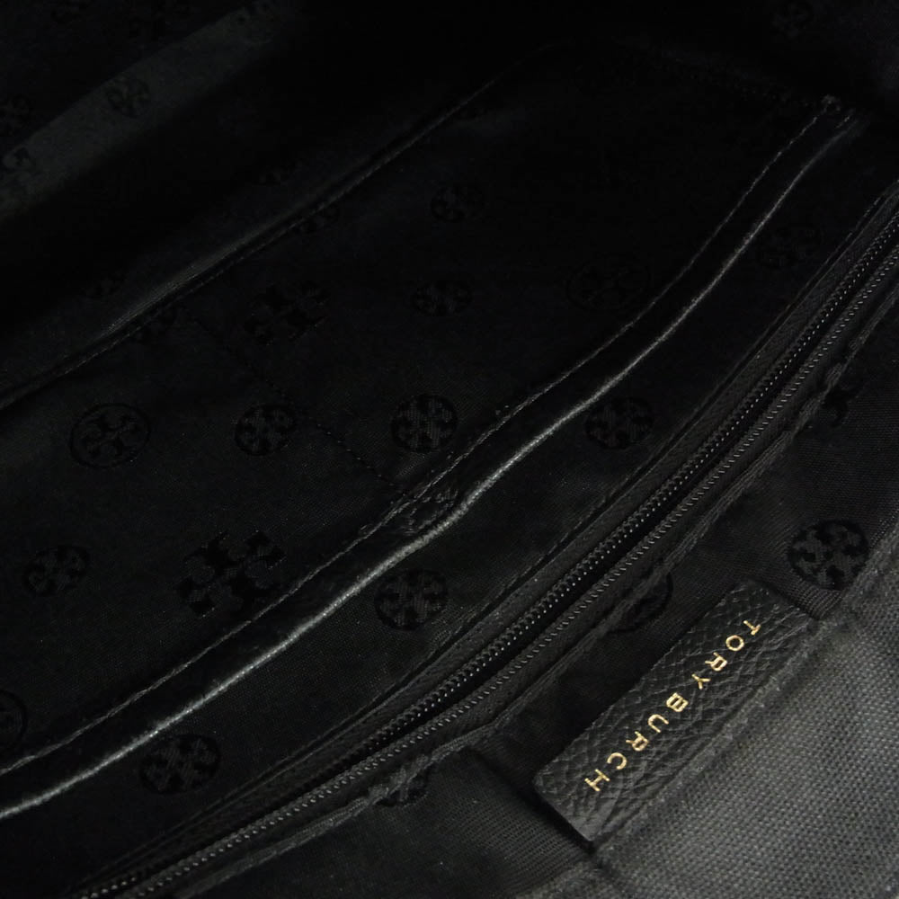 Tory Burch トリーバーチ レザー トート ハンド バッグ ブラック系【中古】