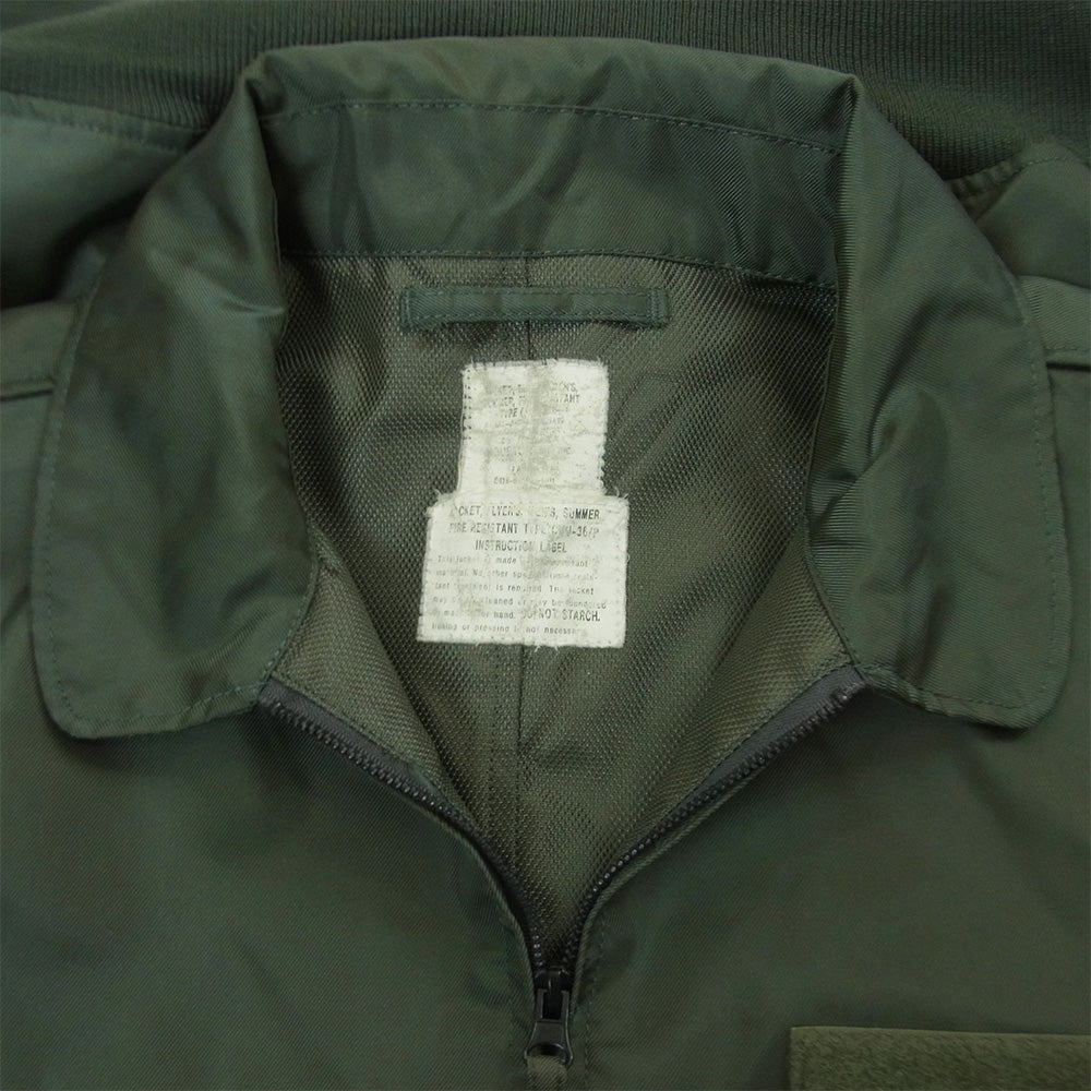 米軍 CWU-36P アメリカ軍 ミリタリー ブルゾン アウター フライト ジャケット グリーン系 サイズ表記なし【中古】