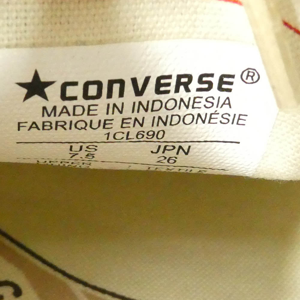 CONVERSE コンバース 1CL690 Addict Chuck Taylor Canvas OX Black アディクト チャックテイラー キャンバス ローカットスニーカー ブラック系 ホワイト系 26cm【新古品】【未使用】【中古】