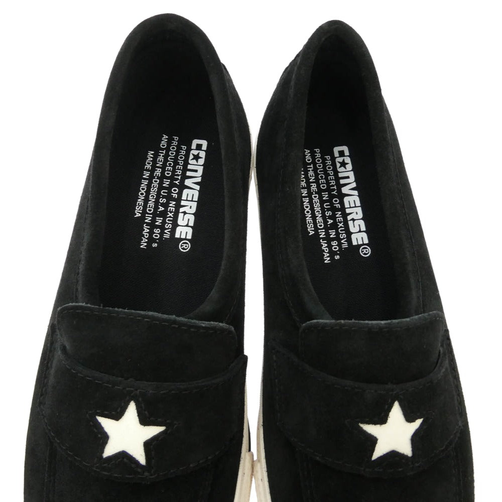 CONVERSE コンバース 1SC911 × 森山大道 × NEXUSVII Addict One Star Loafer Black Special Set アディクト ネクサスセブンワンスター ローファー スエード ローカットスニーカー ブラック系 25.5cm【新古品】【未使用】【中古】