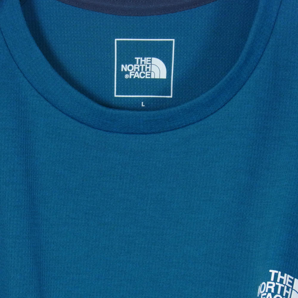 THE NORTH FACE ノースフェイス NT12402R フレッシュ ドライ ミッド Tシャツ 長袖カットソー 青緑系 L【中古】