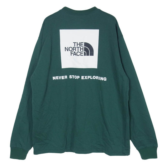 THE NORTH FACE ノースフェイス NT32442 L/S Back Square ロングスリーブ バック スクエア プリント Tシャツ 長袖カットソー グリーン系 L【中古】