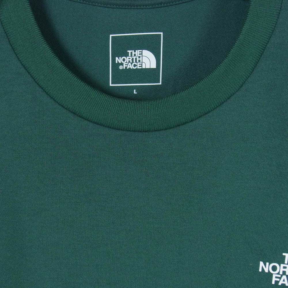 THE NORTH FACE ノースフェイス NT32442 L/S Back Square ロングスリーブ バック スクエア プリント Tシャツ 長袖カットソー グリーン系 L【中古】