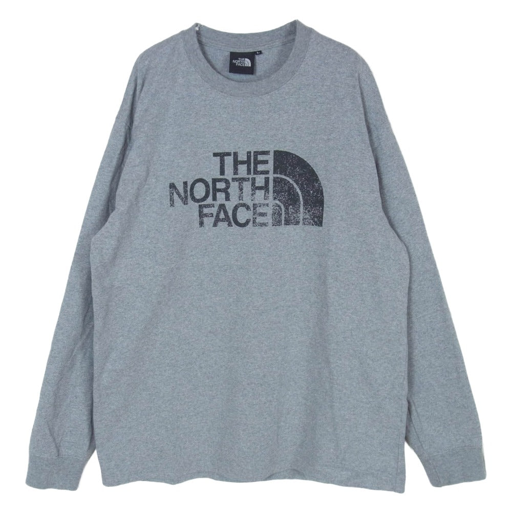 THE NORTH FACE ノースフェイス NT82132 L/S Organic Camp Tee ロングスリーブ オーガニック キャンプ Tシャツ 長袖カットソー グレー系 L【中古】