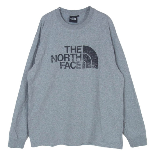 THE NORTH FACE ノースフェイス NT82132 L/S Organic Camp Tee ロングスリーブ オーガニック キャンプ Tシャツ 長袖カットソー グレー系 L【中古】