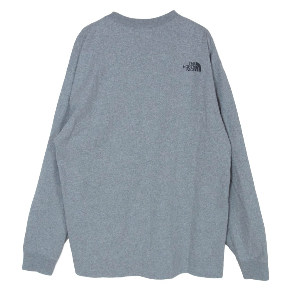 THE NORTH FACE ノースフェイス NT82132 L/S Organic Camp Tee ロングスリーブ オーガニック キャンプ Tシャツ 長袖カットソー グレー系 L【中古】
