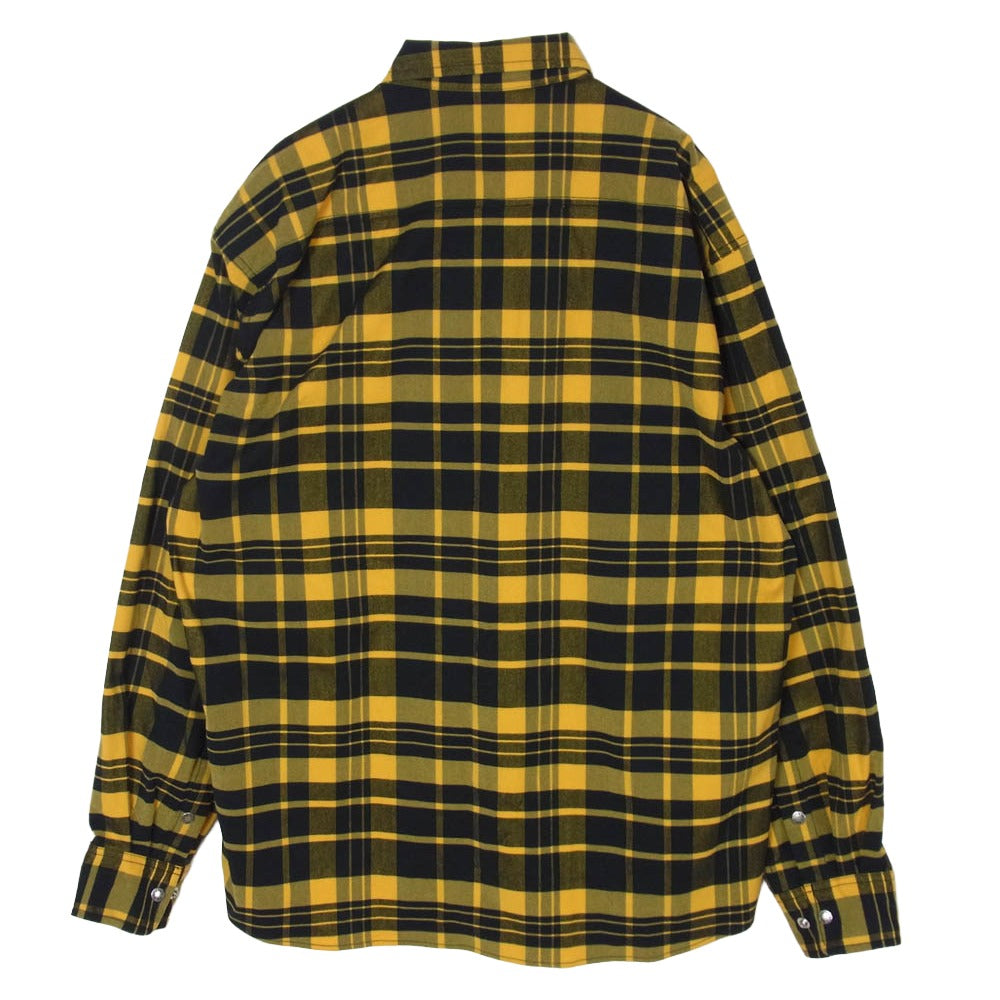 THE NORTH FACE ノースフェイス NR62031 L/S Stretch Flannel Shirt ロングスリーブ ストレッチ フランネル チェック柄 長袖 シャツ イエロー系 L【中古】