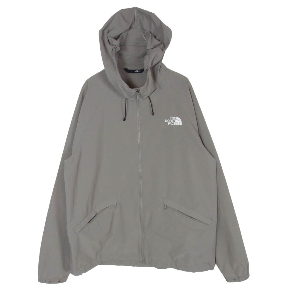 THE NORTH FACE ノースフェイス NP22132 TNF Be Free JKT ジップアップ ロゴ パーカー ビーフリー ナイロン ジャケット 灰茶系 L【中古】