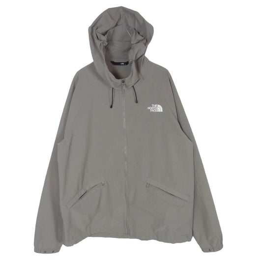 THE NORTH FACE ノースフェイス NP22132 TNF Be Free JKT ジップアップ ロゴ パーカー ビーフリー ナイロン ジャケット 灰茶系 L【中古】