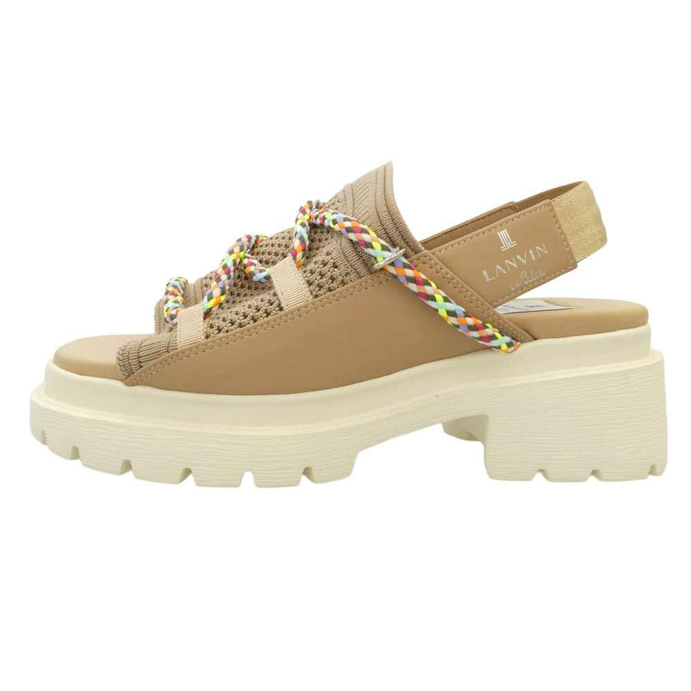 LANVIN en Bleu ランバンオンブルー トラックソール バックストラップ サンダル ベージュ系 M【美品】【中古】