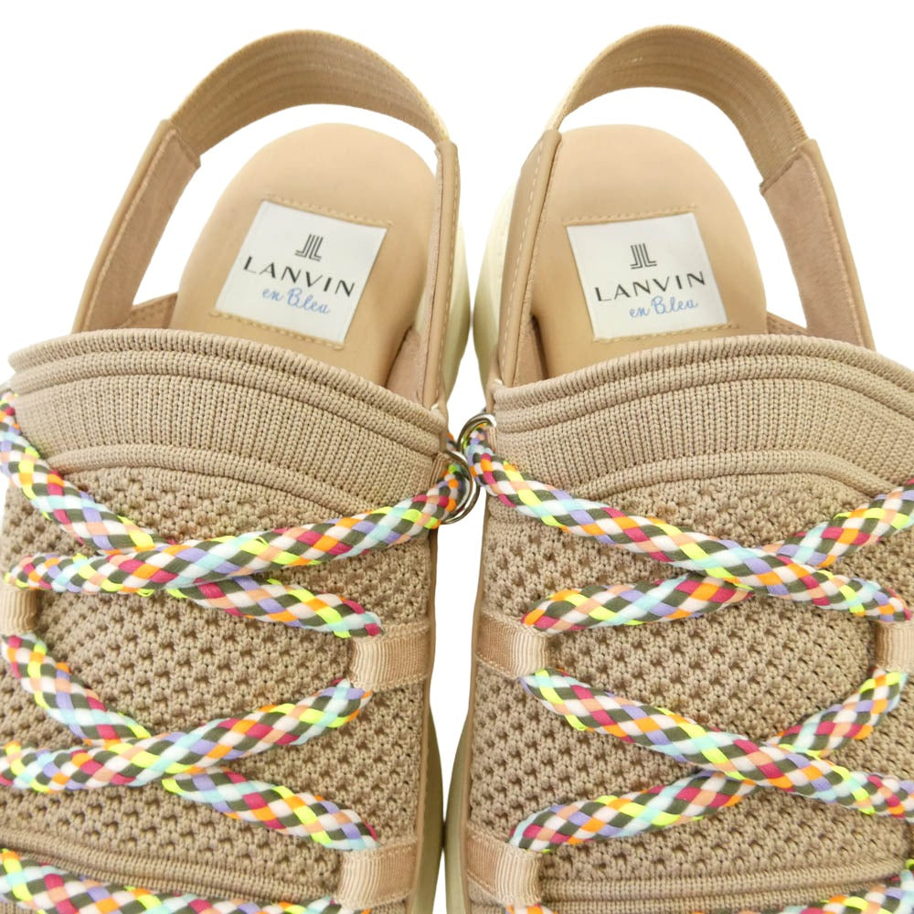 LANVIN en Bleu ランバンオンブルー トラックソール バックストラップ サンダル ベージュ系 M【美品】【中古】