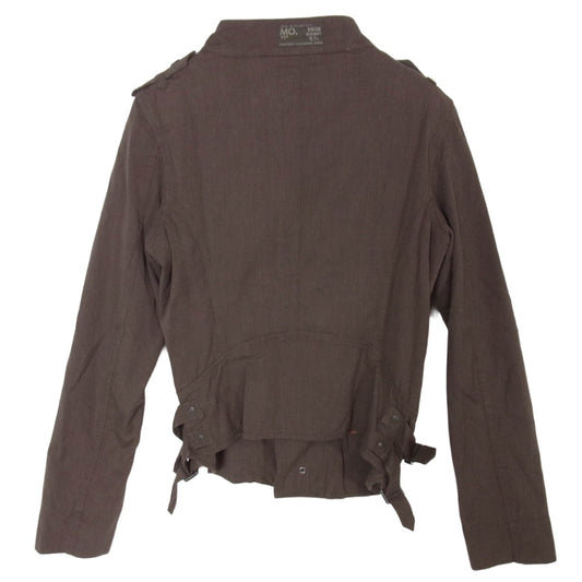 DIESEL ディーゼル コットン 裏地ハイビスカス柄 ナポレオン セミダブル ライダースジャケット ブラウン系 M【中古】