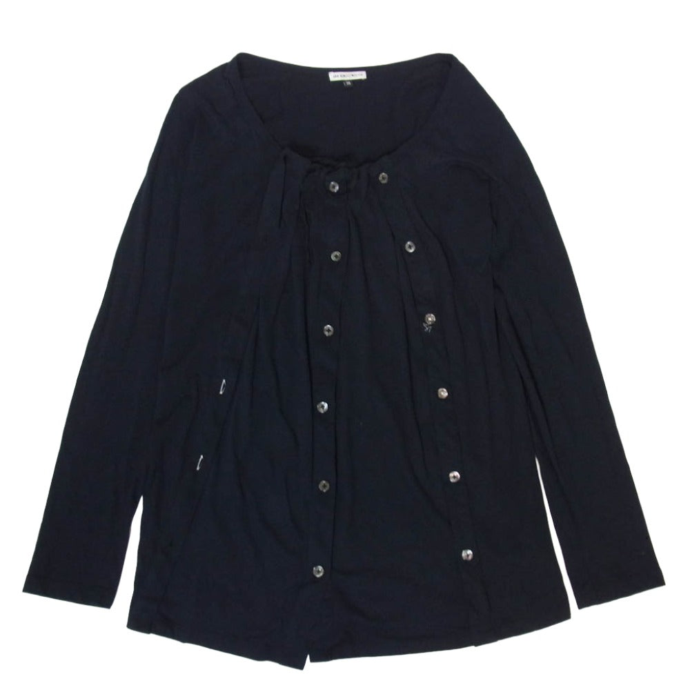ANN DEMEULEMEESTER アンドゥムルメステール インコントロタグ 国内正規品 コットン天竺 ダブルボタン カーディガン ブラック系 38【中古】