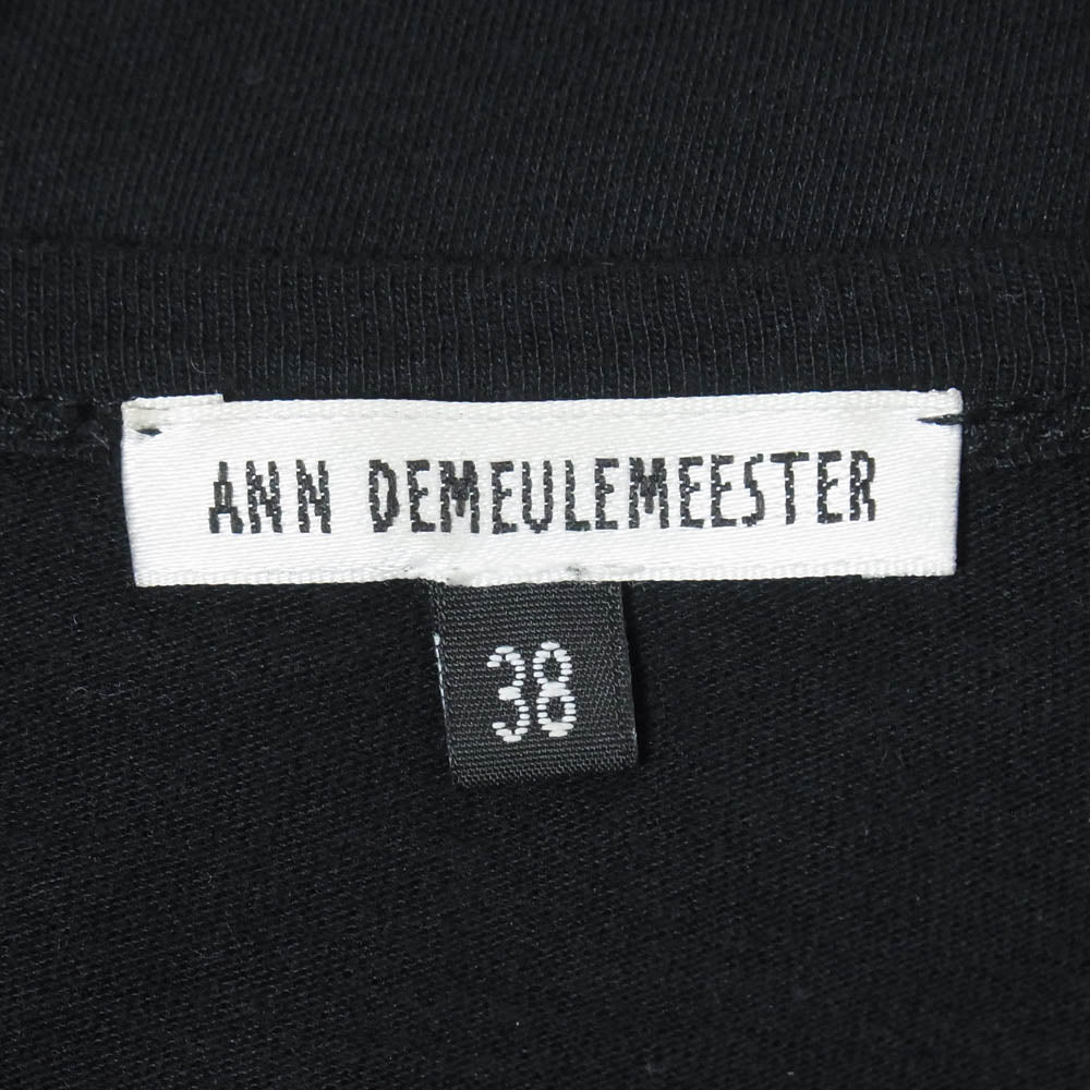 ANN DEMEULEMEESTER アンドゥムルメステール インコントロタグ 国内正規品 コットン天竺 ダブルボタン カーディガン ブラック系 38【中古】