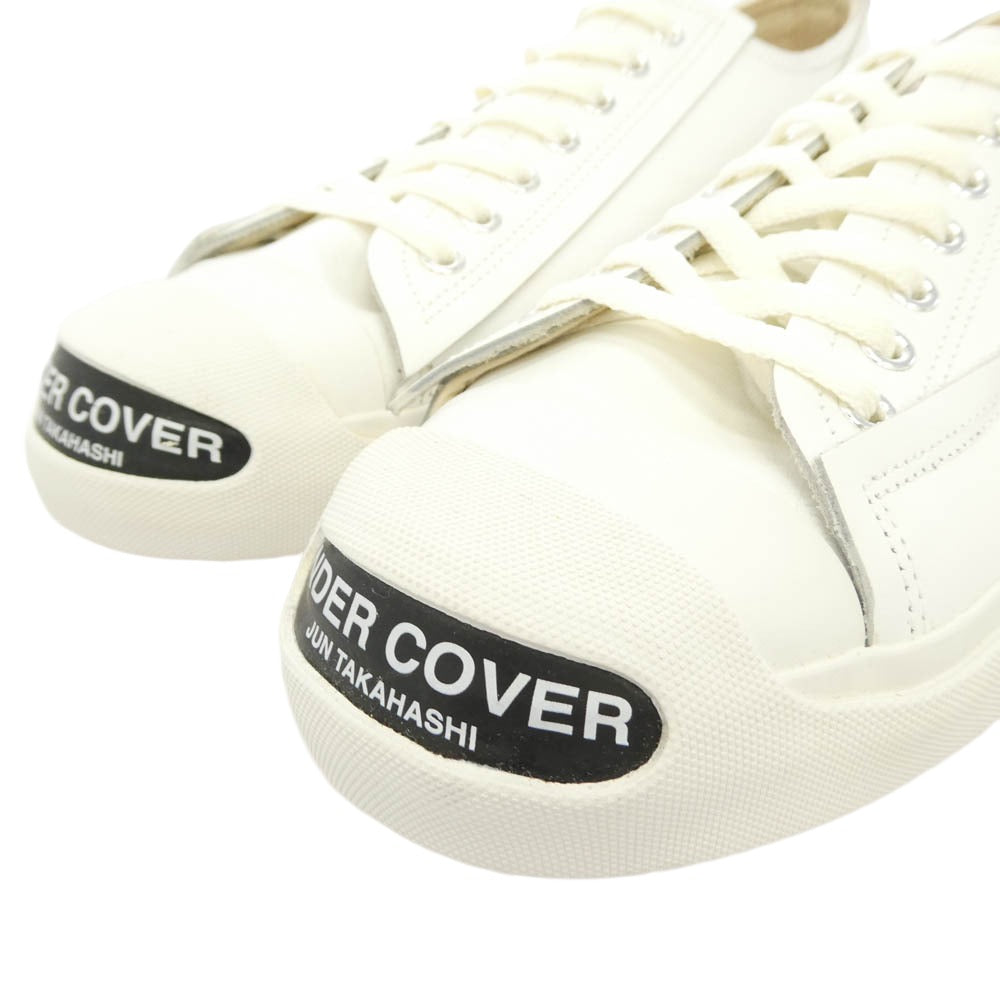 UNDERCOVER アンダーカバー 24AW UC2D9F02 LOGO LEATER SNEAKERS ロゴ プリント カウハイド レザー スニーカー ホワイト系 27.5cm【美品】【中古】