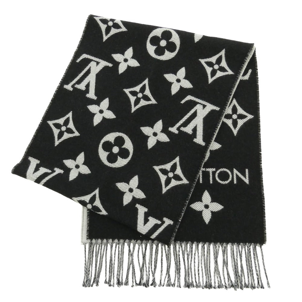 LOUIS VUITTON ルイ・ヴィトン M77853 LV エセンシャル モノグラム マフラー ブラック系【中古】