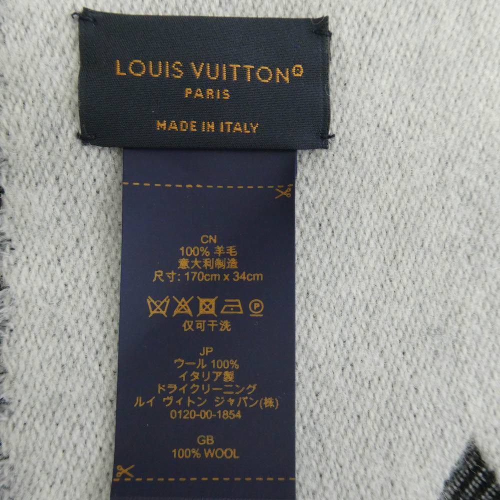 LOUIS VUITTON ルイ・ヴィトン M77853 LV エセンシャル モノグラム マフラー ブラック系【中古】