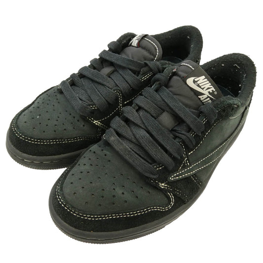 NIKE ナイキ DM7866-001 × TRAVIS SCOTT トラヴィススコット AIR JORDAN 1 LOW OG SP BLACK PHANTOM エアジョーダン ブラック ファントム ローカット スニーカー ブラック系 23cm【中古】