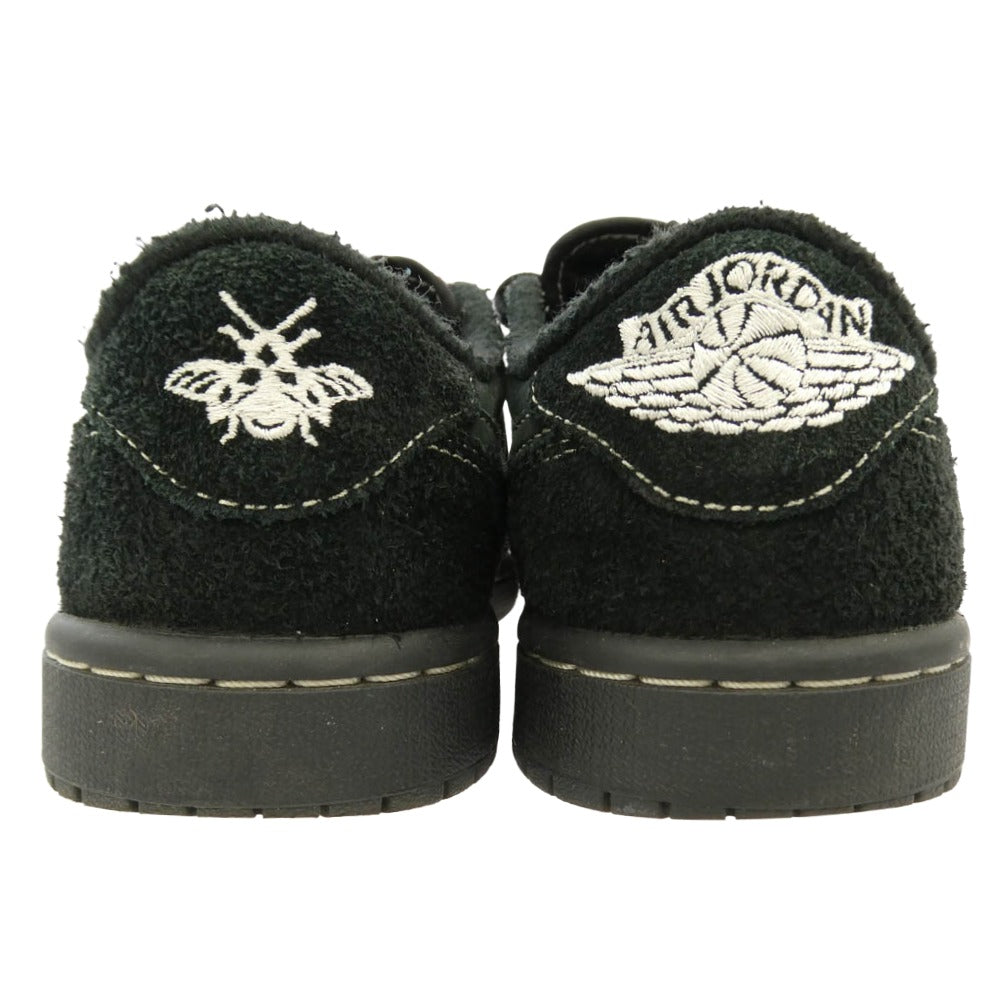 NIKE ナイキ DM7866-001 × TRAVIS SCOTT トラヴィススコット AIR JORDAN 1 LOW OG SP BLACK PHANTOM エアジョーダン ブラック ファントム ローカット スニーカー ブラック系 23cm【中古】
