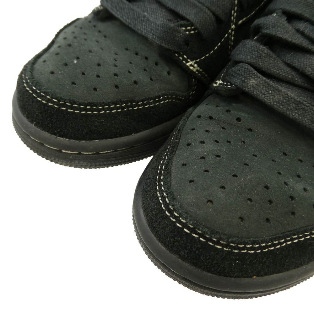 NIKE ナイキ DM7866-001 × TRAVIS SCOTT トラヴィススコット AIR JORDAN 1 LOW OG SP BLACK PHANTOM エアジョーダン ブラック ファントム ローカット スニーカー ブラック系 23cm【中古】