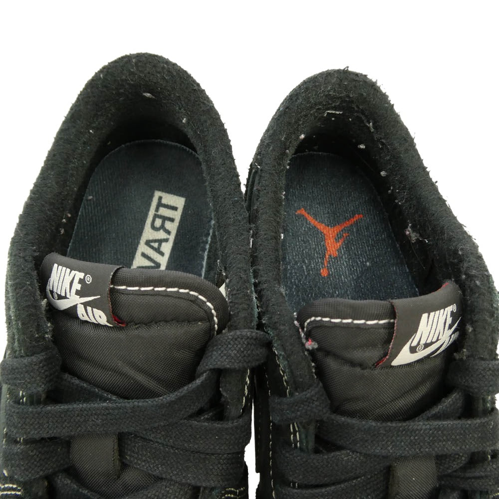 NIKE ナイキ DM7866-001 × TRAVIS SCOTT トラヴィススコット AIR JORDAN 1 LOW OG SP BLACK PHANTOM エアジョーダン ブラック ファントム ローカット スニーカー ブラック系 23cm【中古】