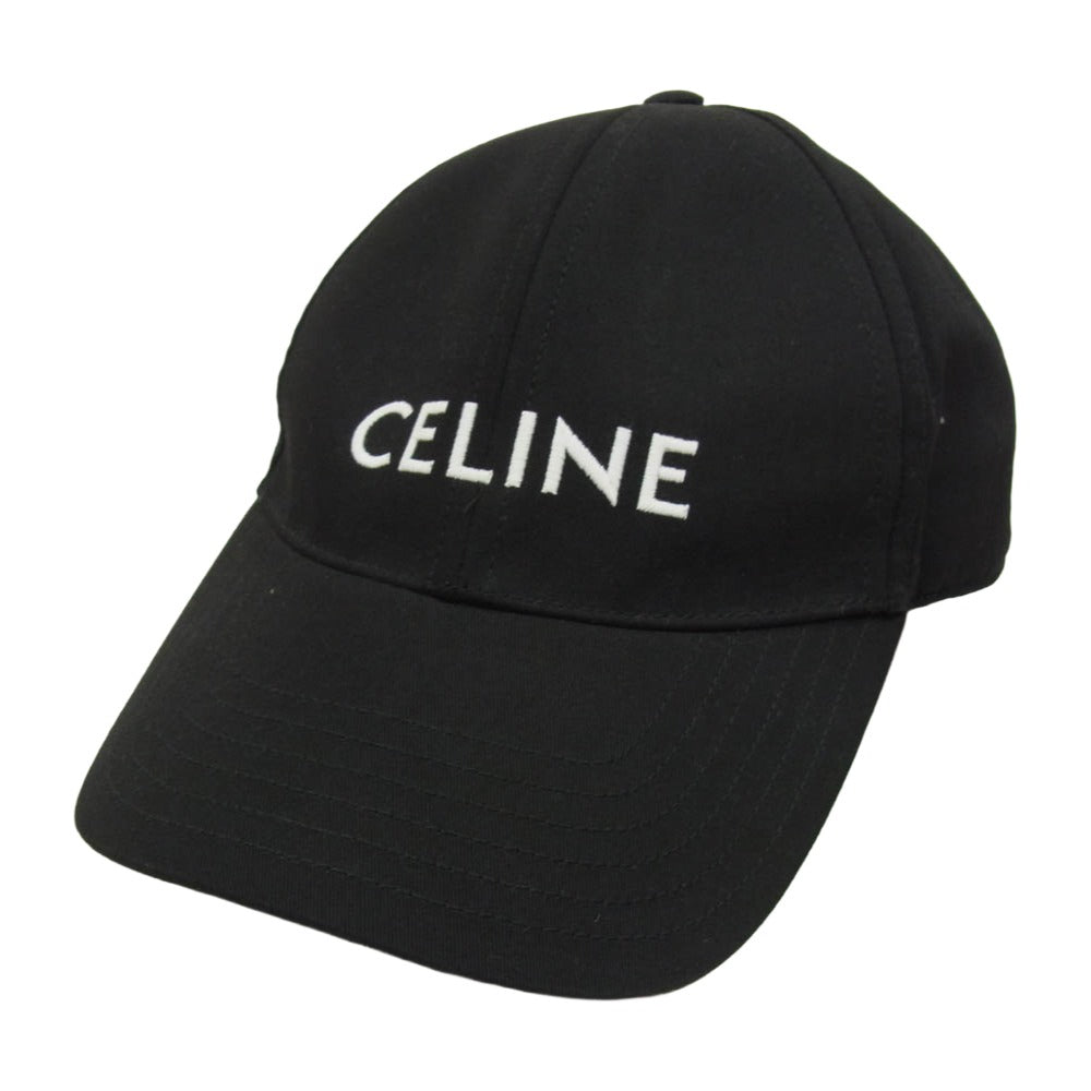 CELINE セリーヌ 2AUA1242N Logo embroidered baseball cap ロゴ 刺繡 ベースボール キャップ ブラック系 S【中古】