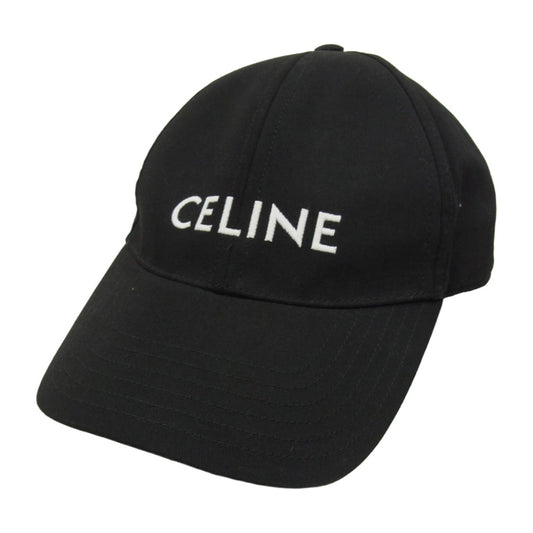 CELINE セリーヌ 2AUA1242N Logo embroidered baseball cap ロゴ 刺繡 ベースボール キャップ ブラック系 S【中古】