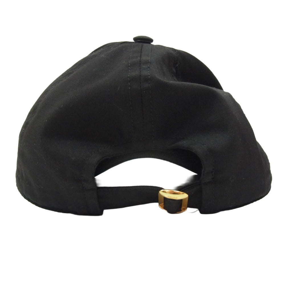CELINE セリーヌ 2AUA1242N Logo embroidered baseball cap ロゴ 刺繡 ベースボール キャップ ブラック系 S【中古】